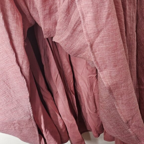 NWT A Collective Story Mauve Pink Baby Doll Mini Dress Puff Sleeves Womens Large - Picture 3 of 7